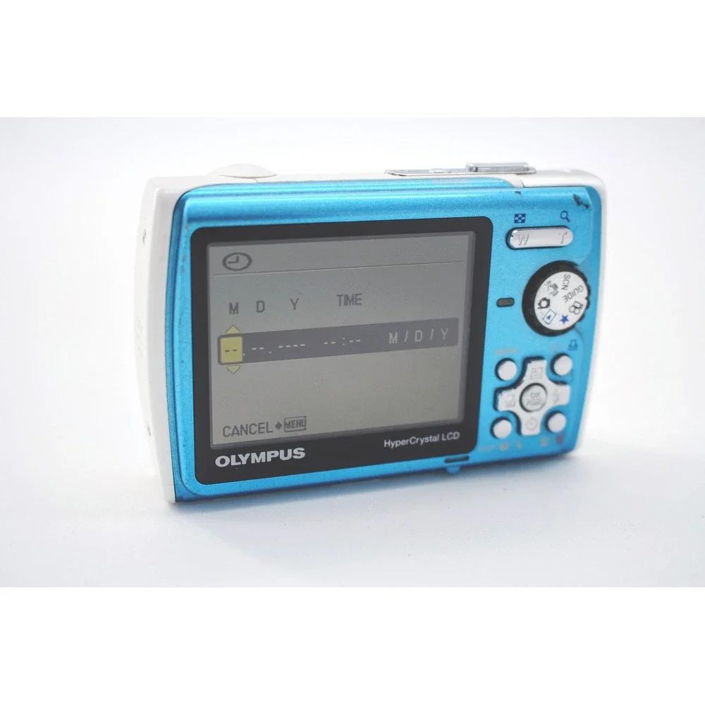 Vtg Waterproof Olympus 850SW 8MP Blue Digital Camera Digi Zoom Point Shoot Y2k